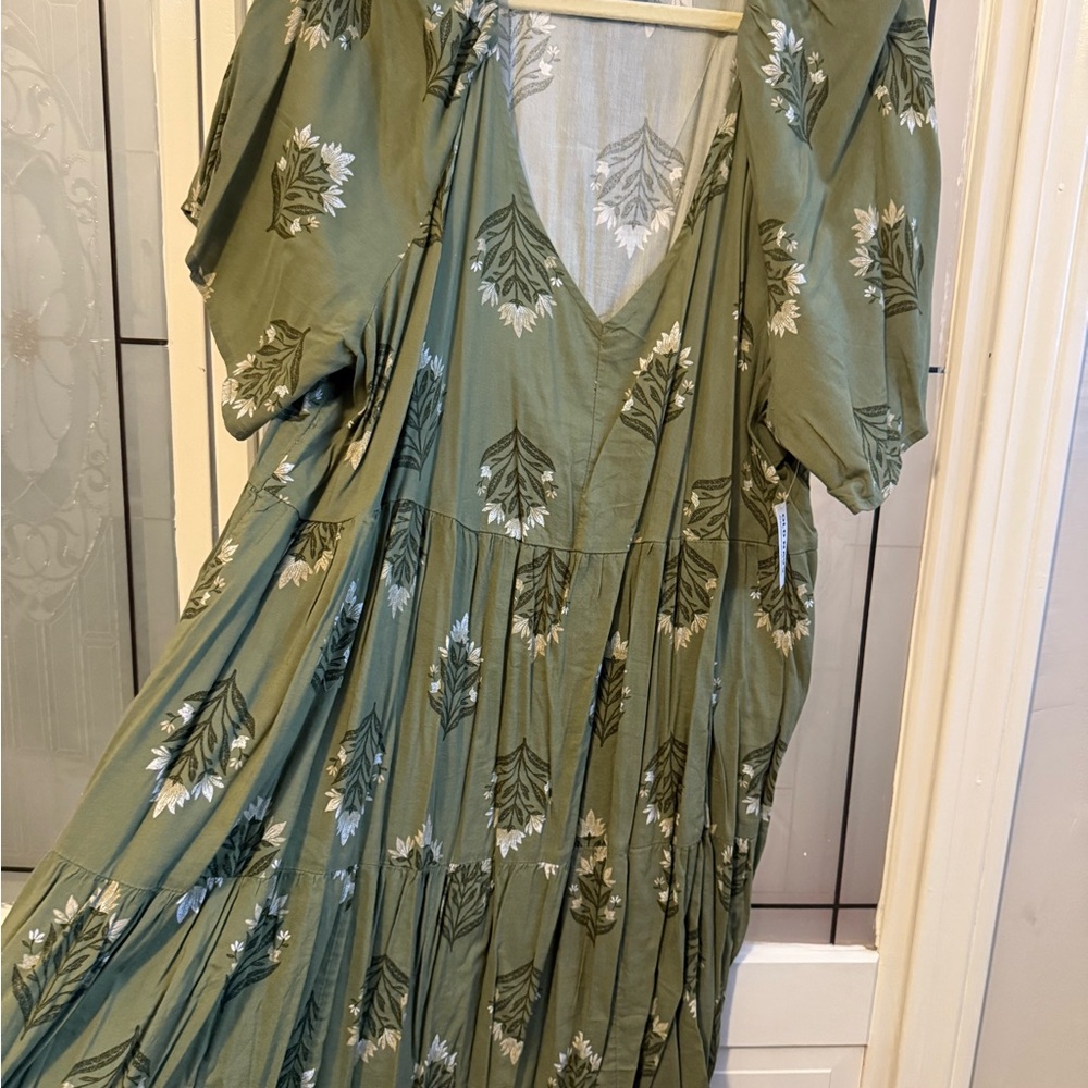 Old Navy Olive Floral Mini Dress